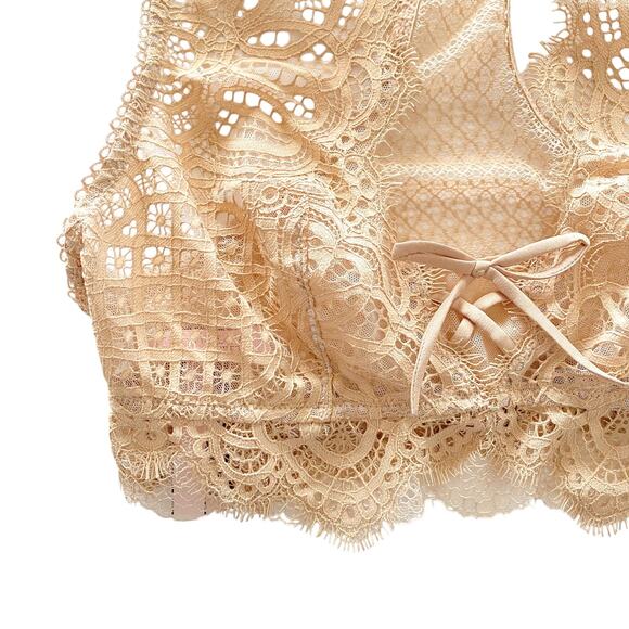 Victoria’s Secret : Dream Angels Scalloped Lace Bralette Nude/Tan Racerback : S - Picture 2 of 10
